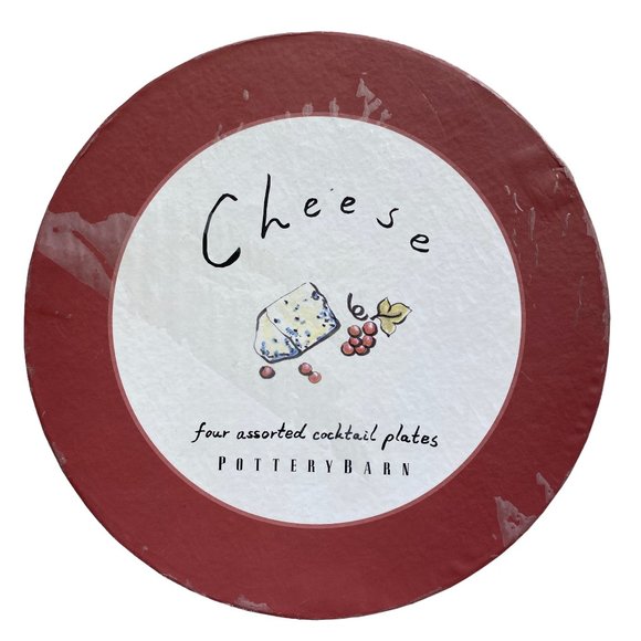Pottery Barn Cheese Appetizer Cocktail Party Football Entertain Plates Set Of 4 - Picture 4 of 10